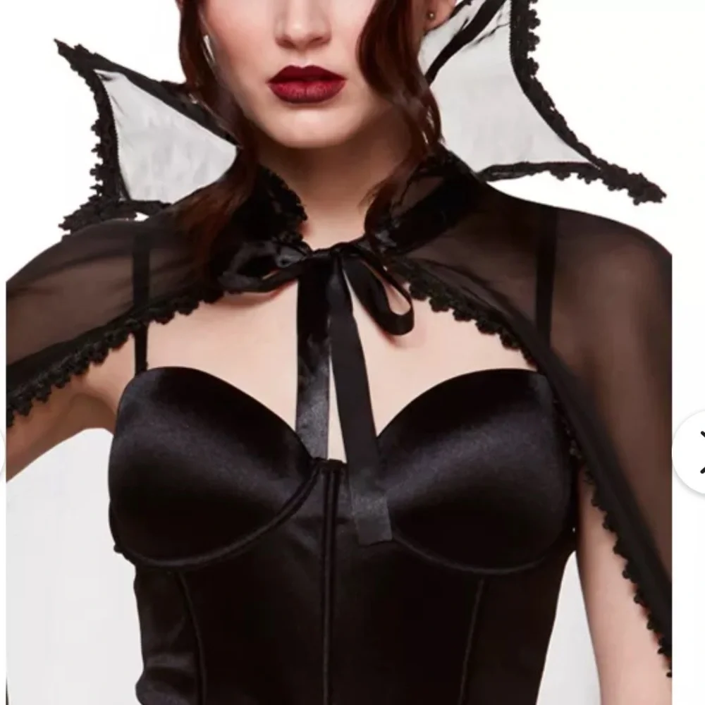Spirt Halloween Black Vampire‎ Costume Sheer Cape - Picture 2 of 10